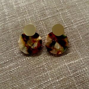 Gold and Multicolor Earrings